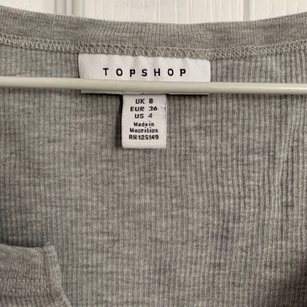 Topshop Notch Long Sleeve Top - Picture 3 of 4